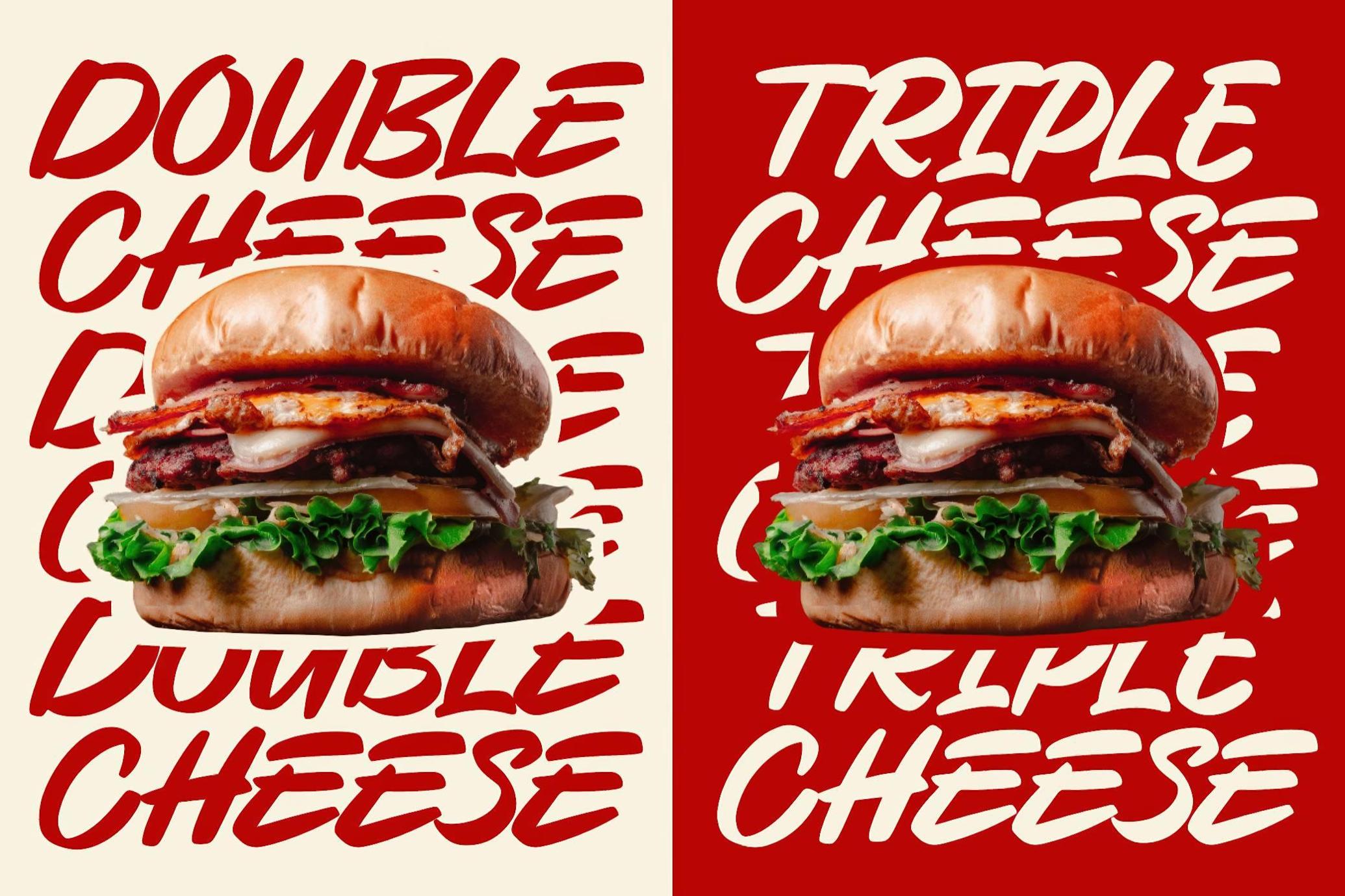 Cheesy Burger — Handwritten Bold Font