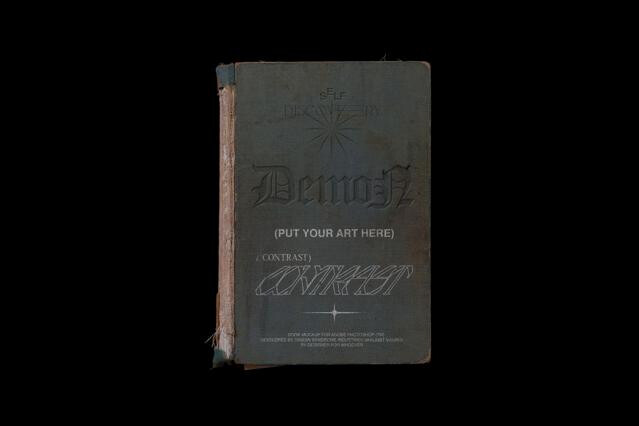 Ancient Book Cover & Spread Mockup