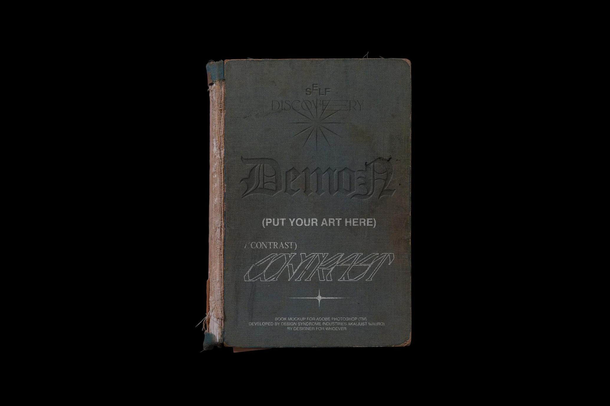Ancient Book Cover & Spread Mockup