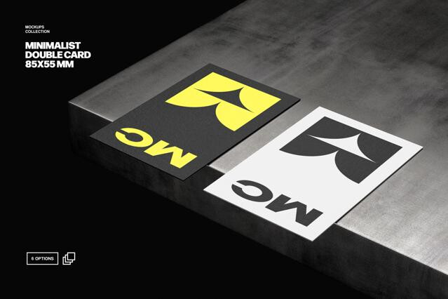 Minimal 85x55 Double Card Mockup