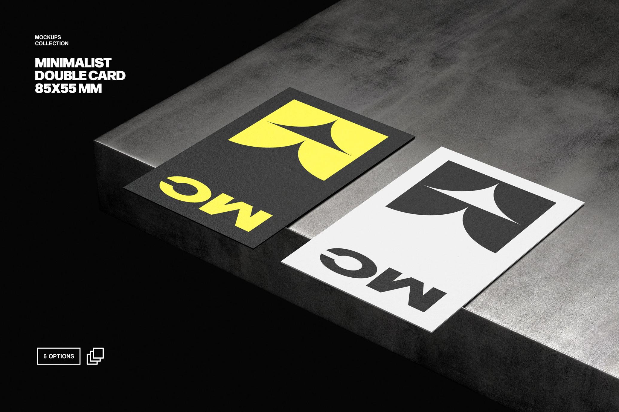 Minimal 85x55 Double Card Mockup