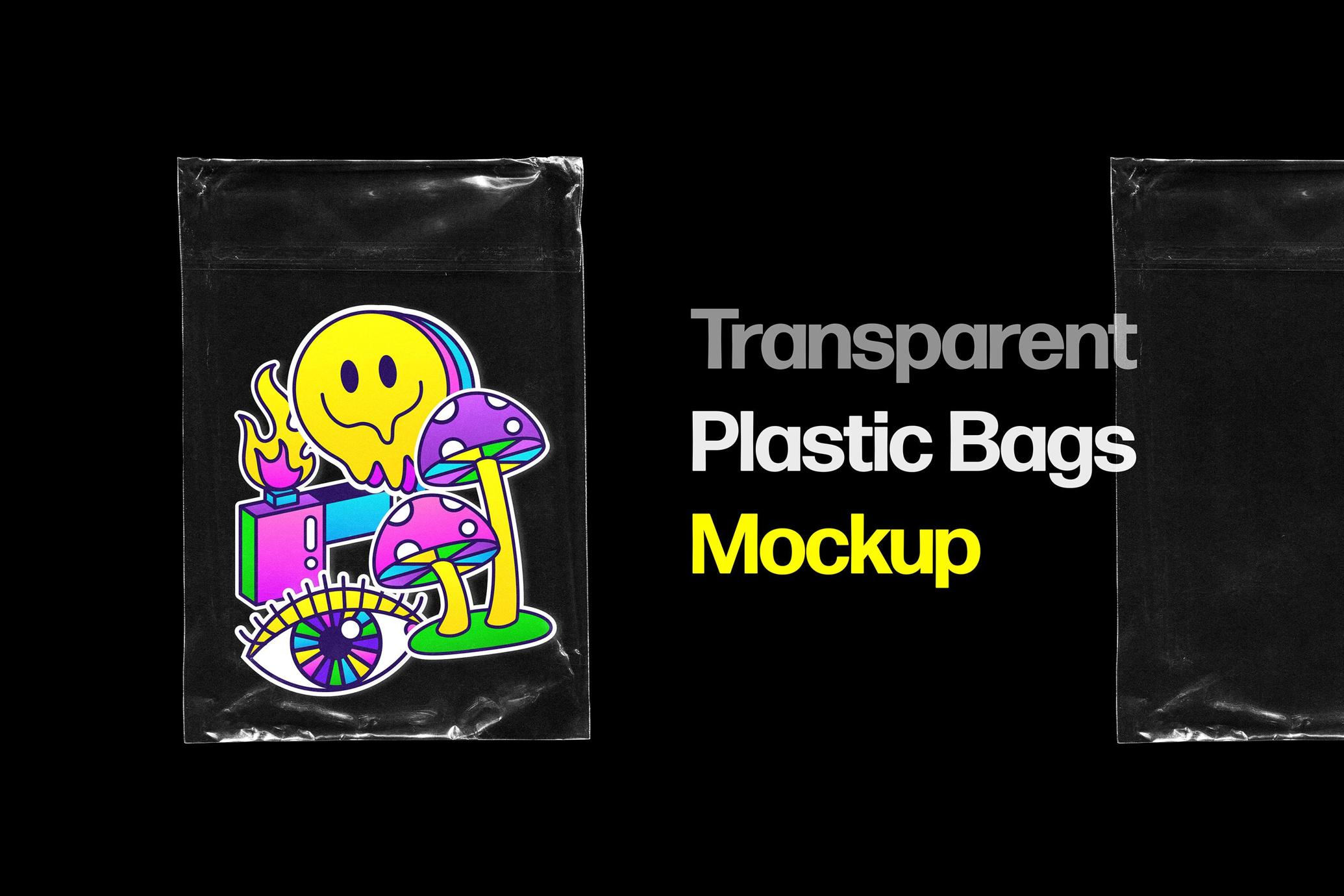 Transparent Plastic Bag Mockup