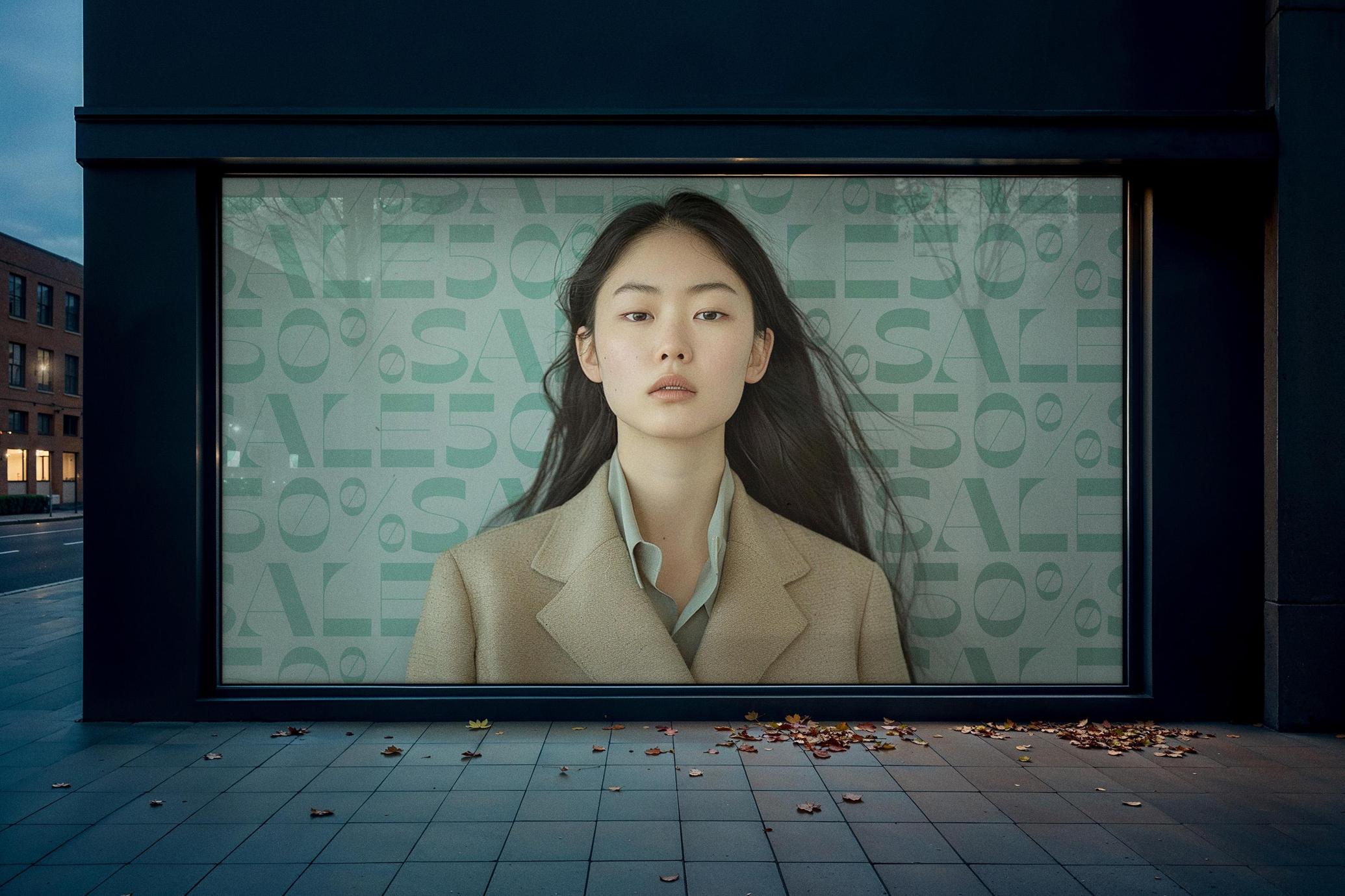Storefront Window Poster Mockup