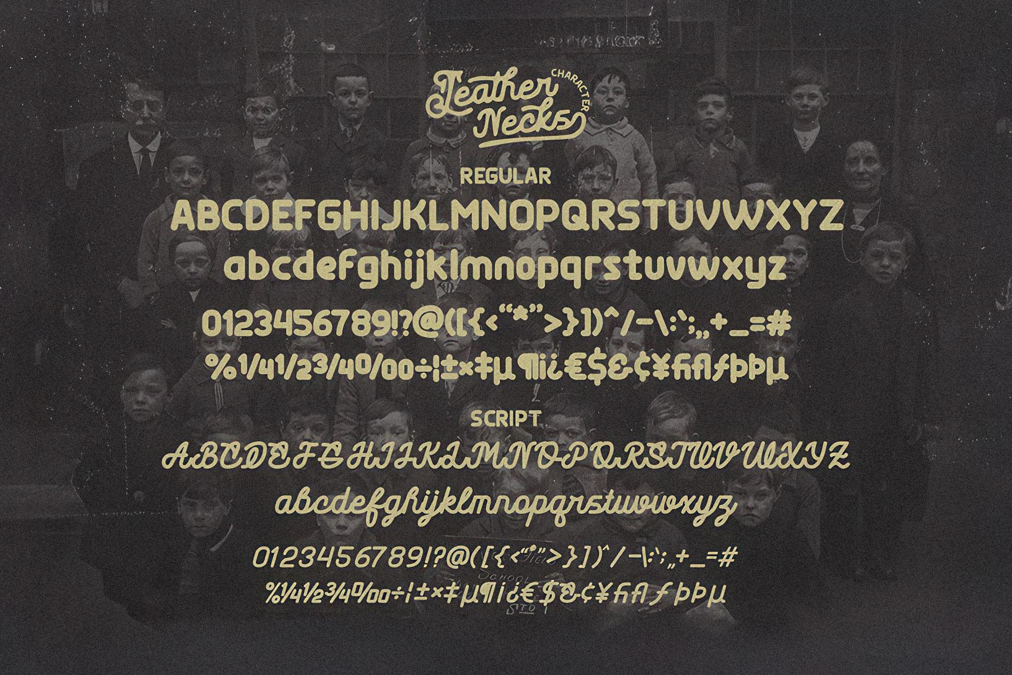 Leather Necks - Vintage Font Duo