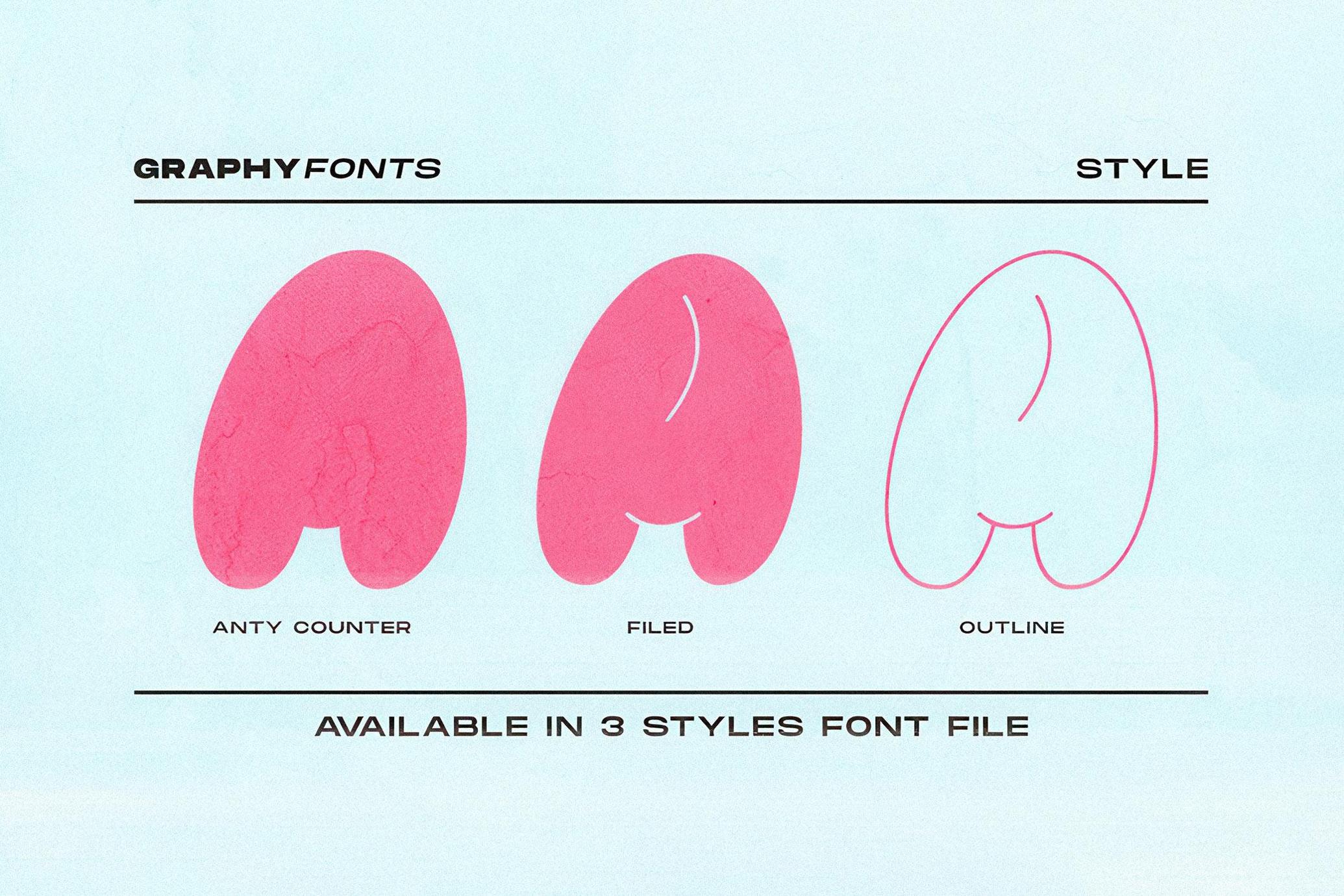Graphy - Bubble Family Font