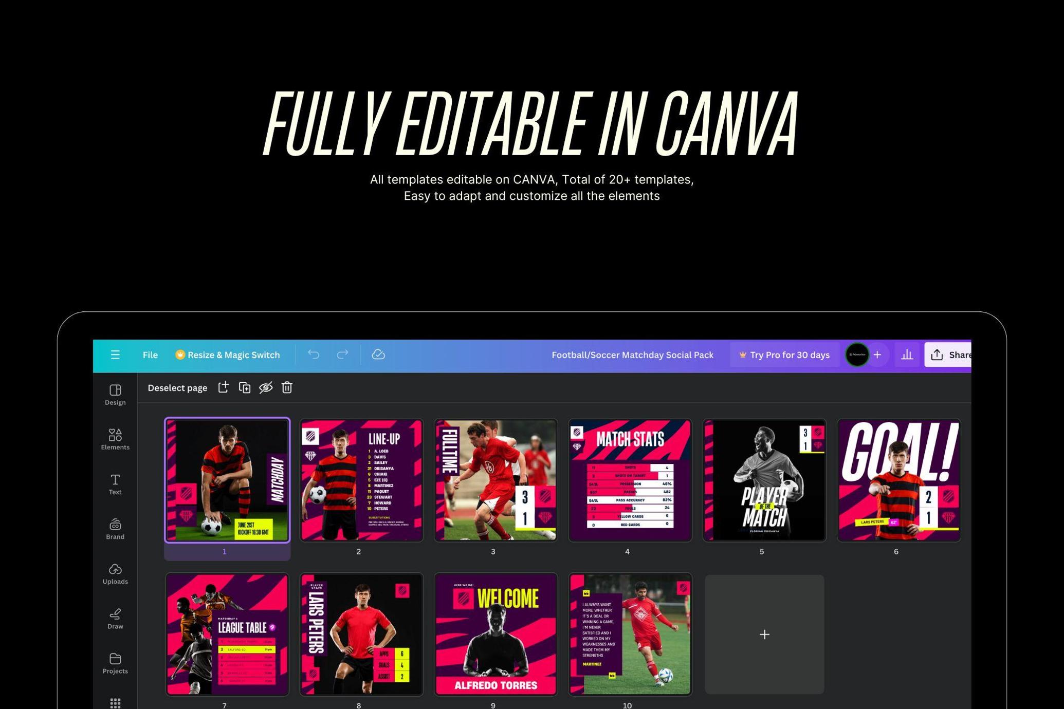 Football Matchday Canva Template