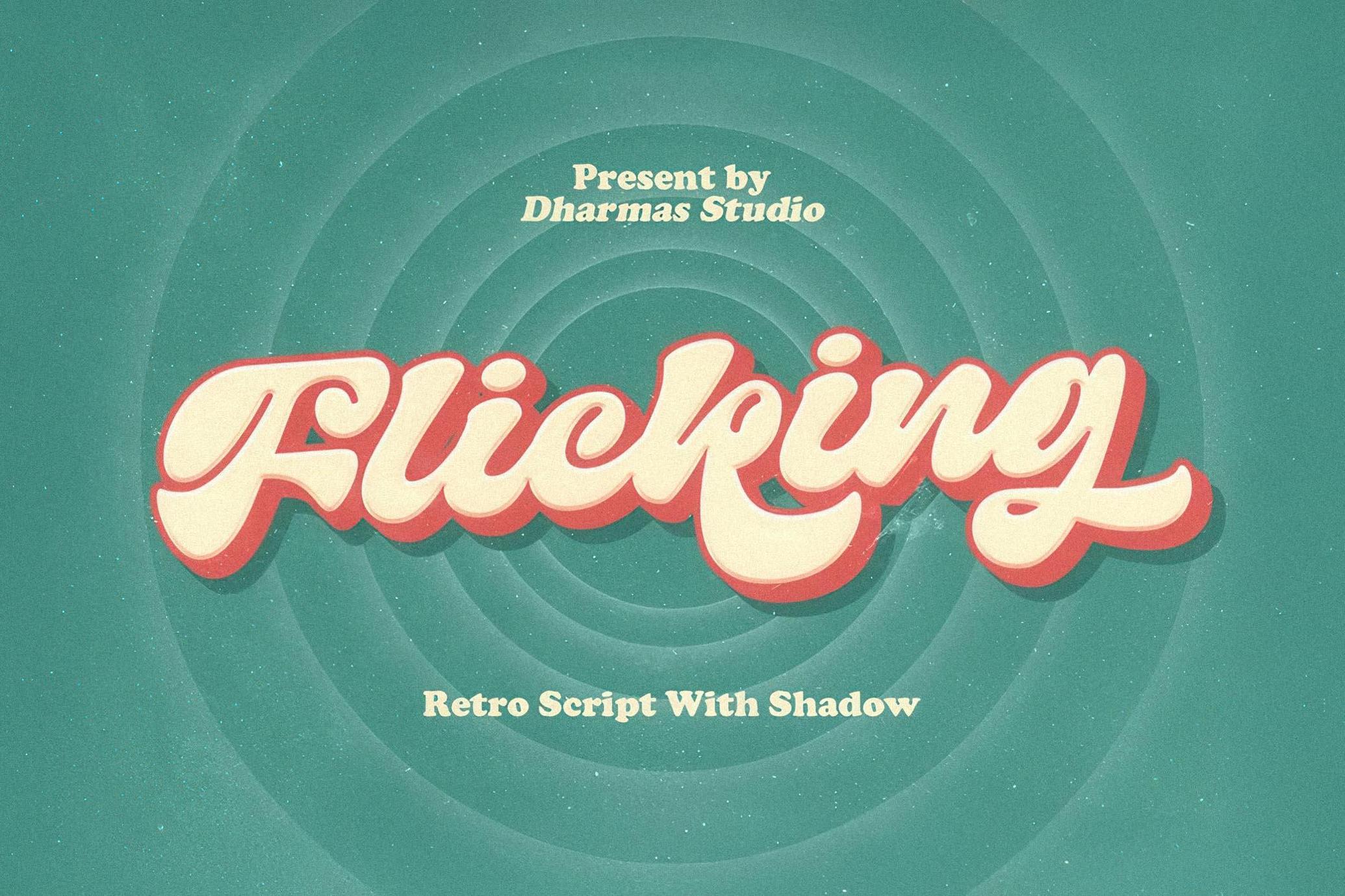 Flicking - Groovy Retro Font
