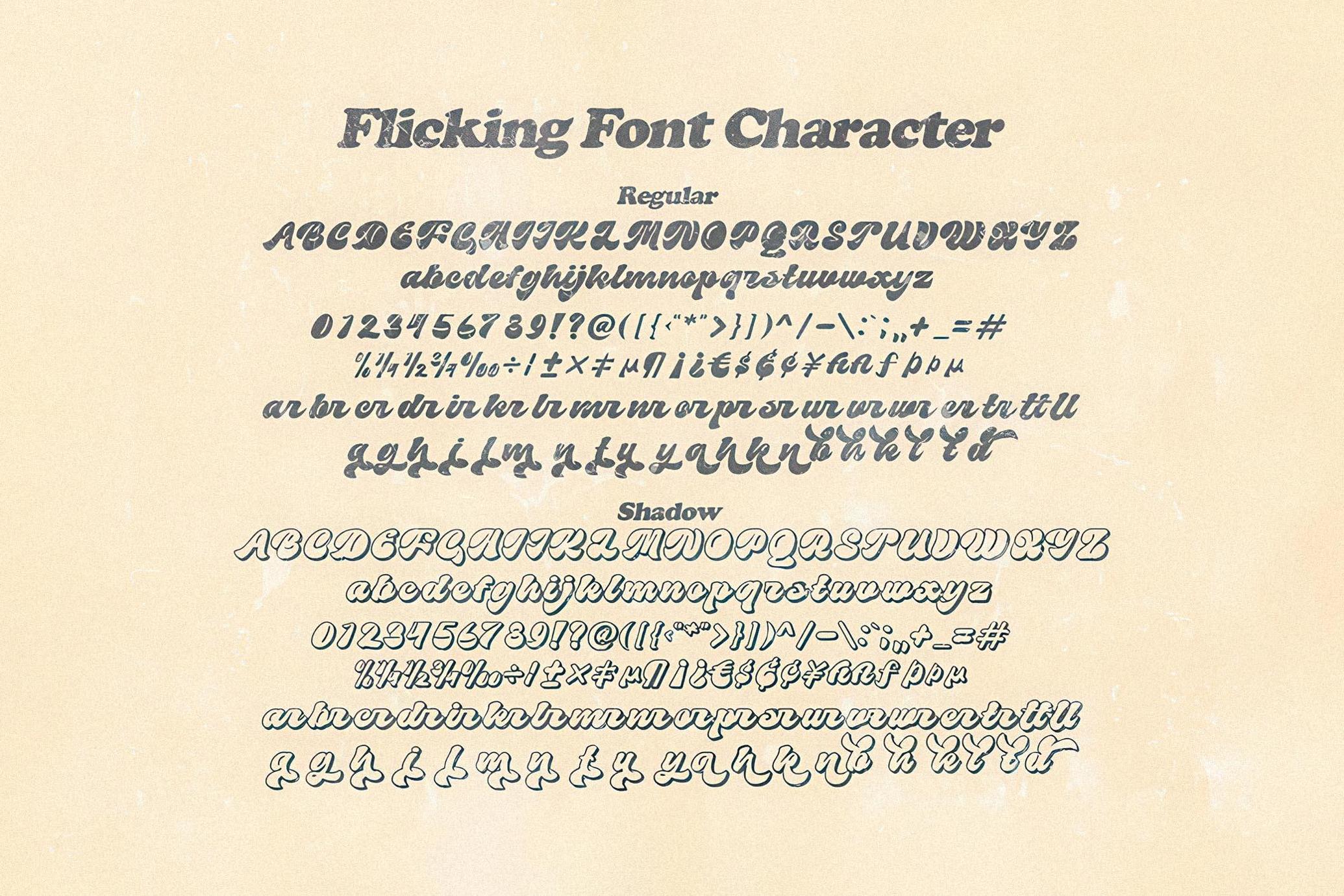 Flicking - Groovy Retro Font