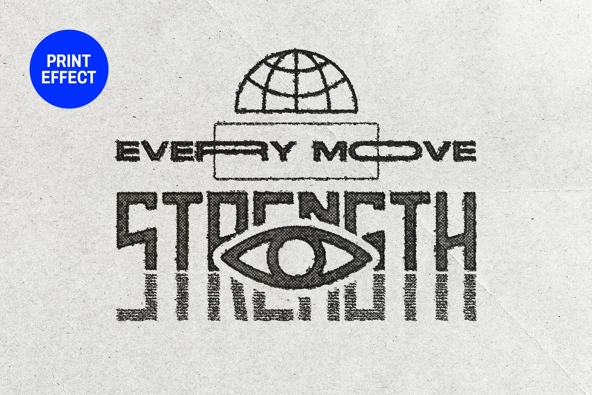 Halftone Print Text & Logo Effect