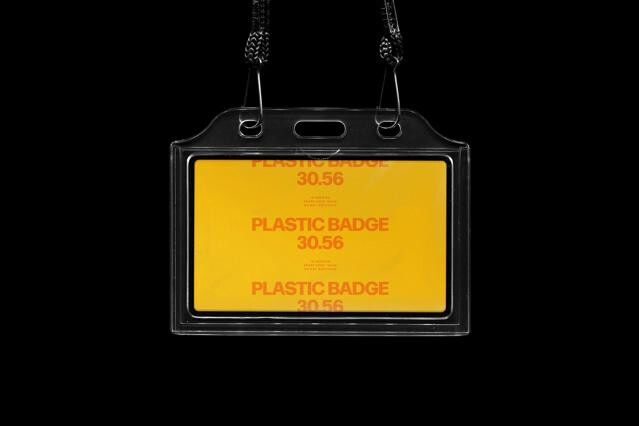 Scanned Plastic Badge Mockup