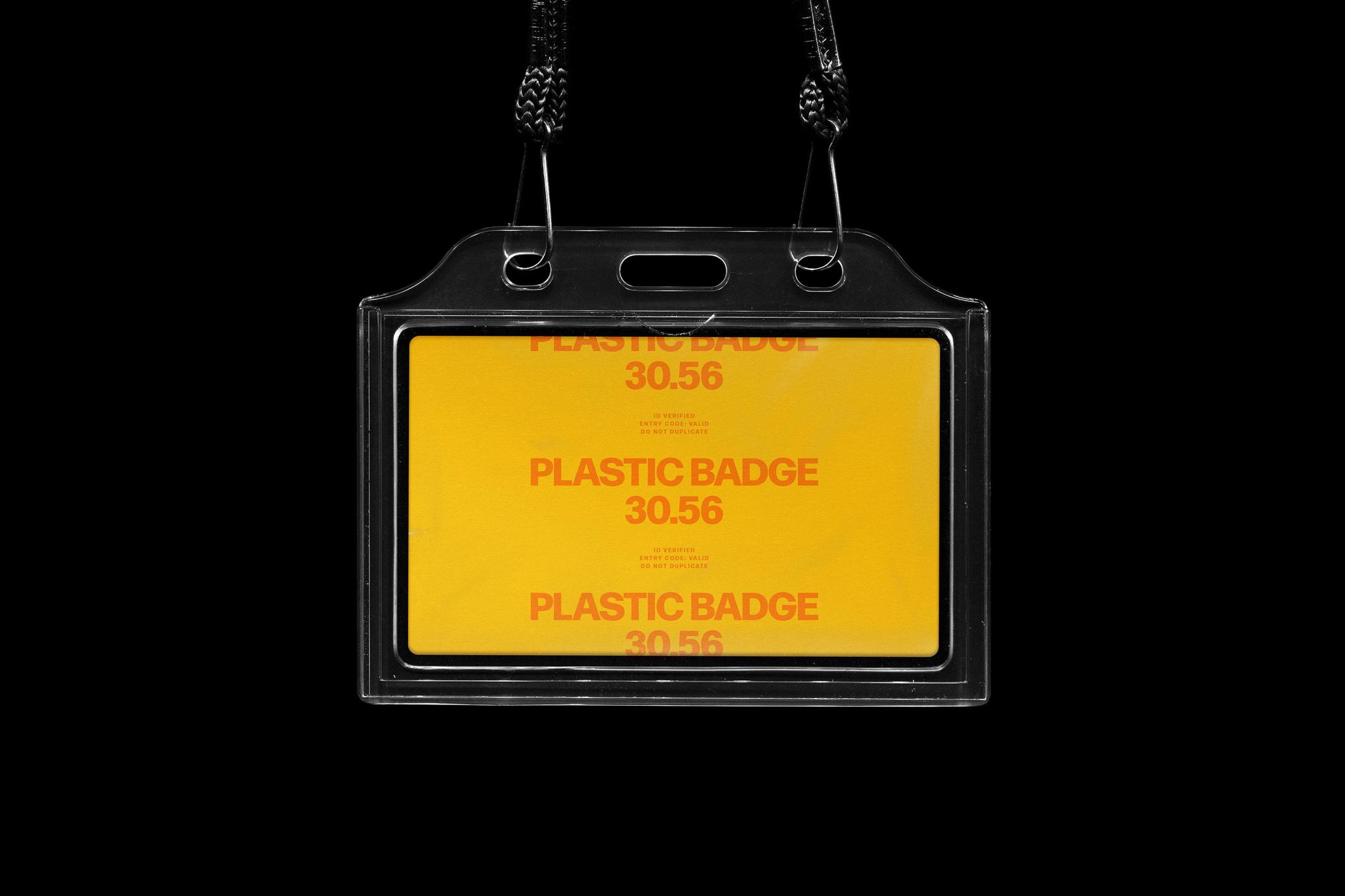 Scanned Plastic Badge Mockup