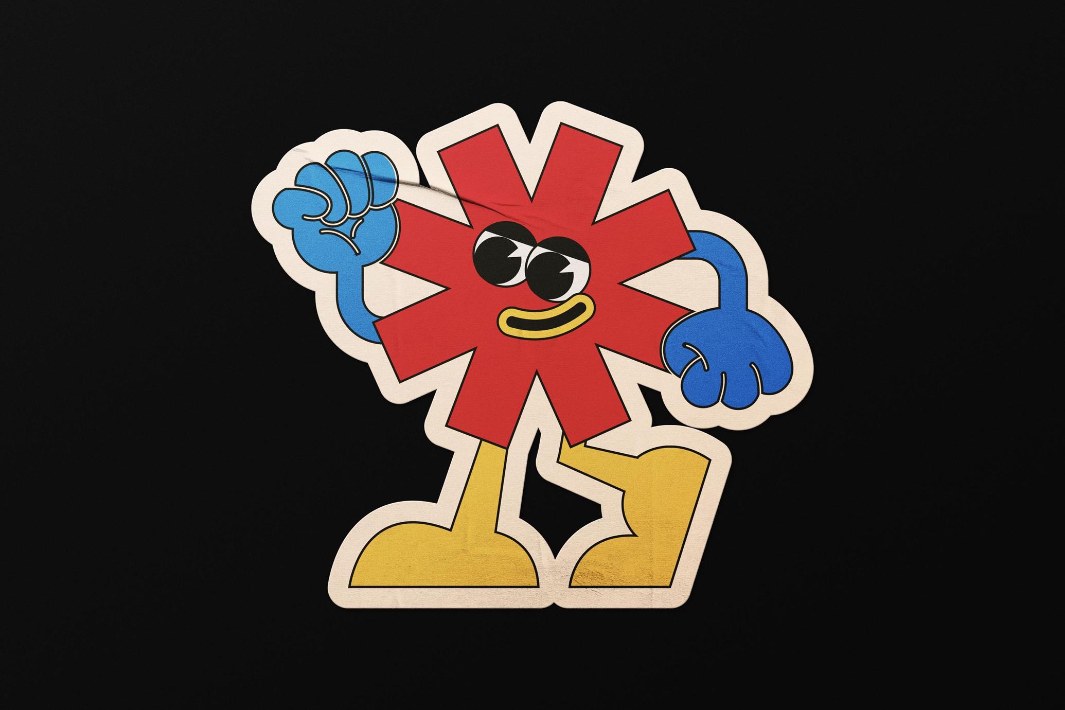 Wrinkled Plastic Stickers Mockup