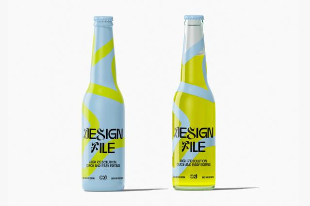Soda and Beer Bottle Mockup