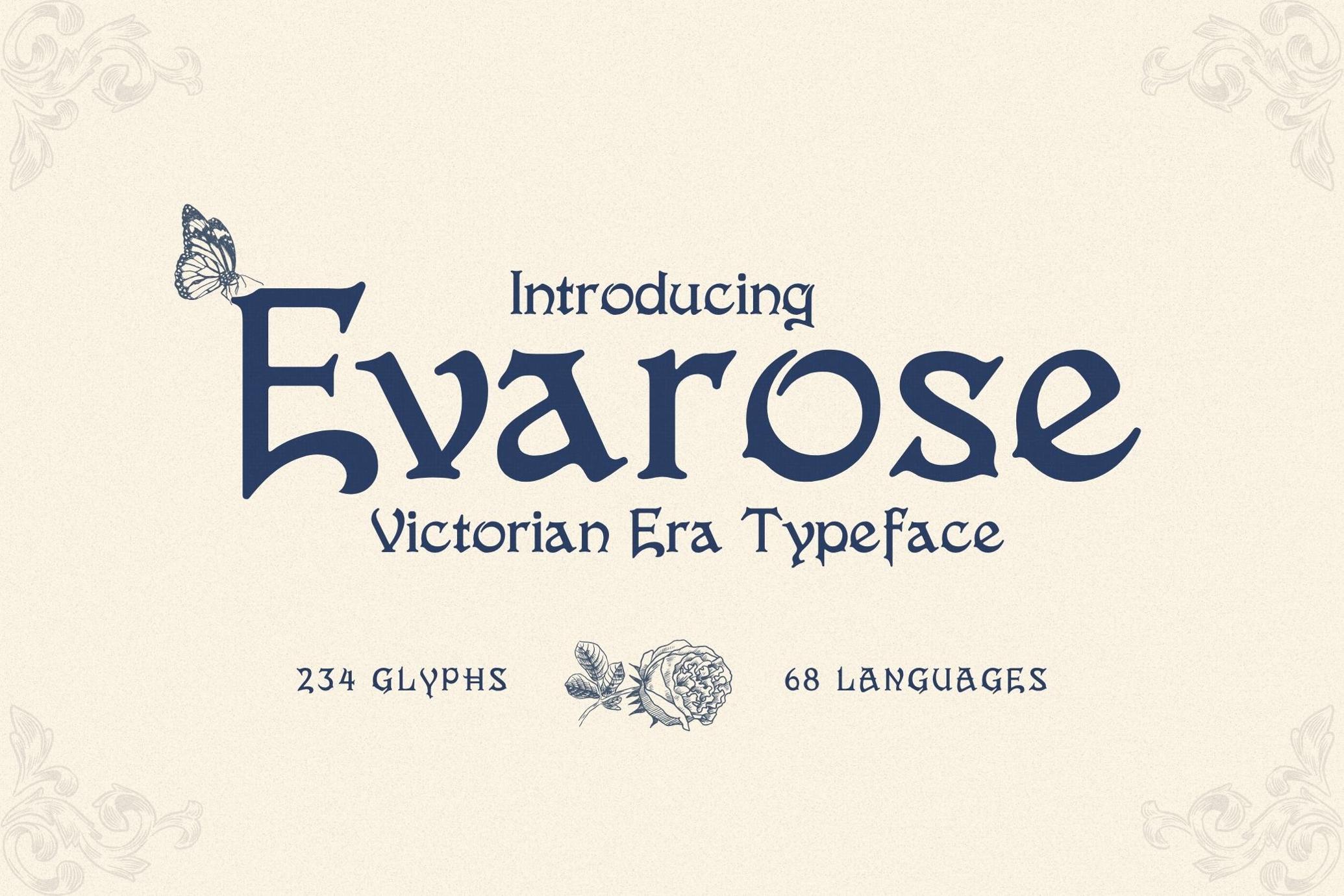 Evarose - Luxury Victorian Era Typeface