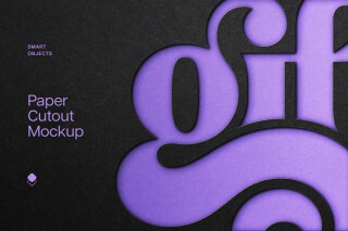 Black Paper Cutout Mockup