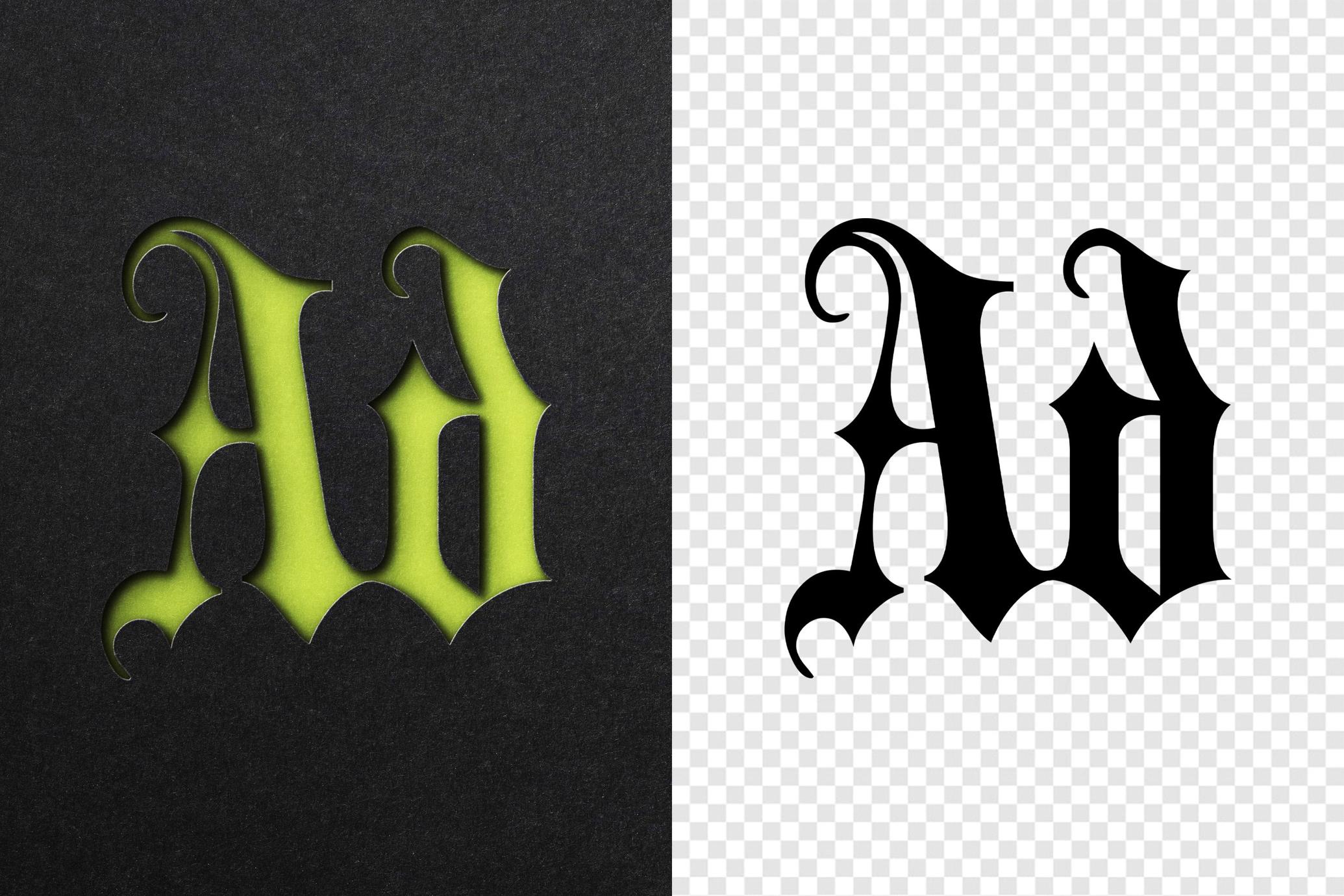 Black Paper Cutout Mockup
