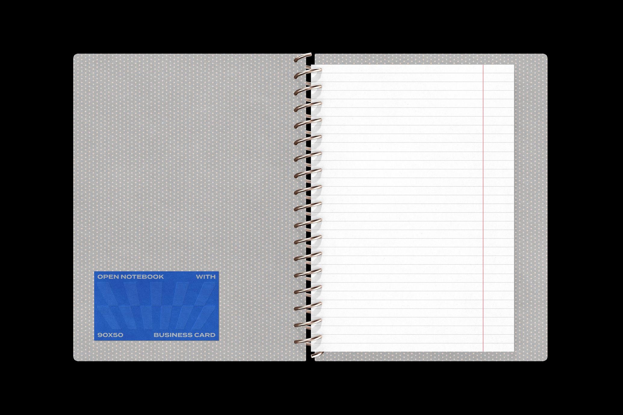 Spiral Notebook & Business Card Mockup