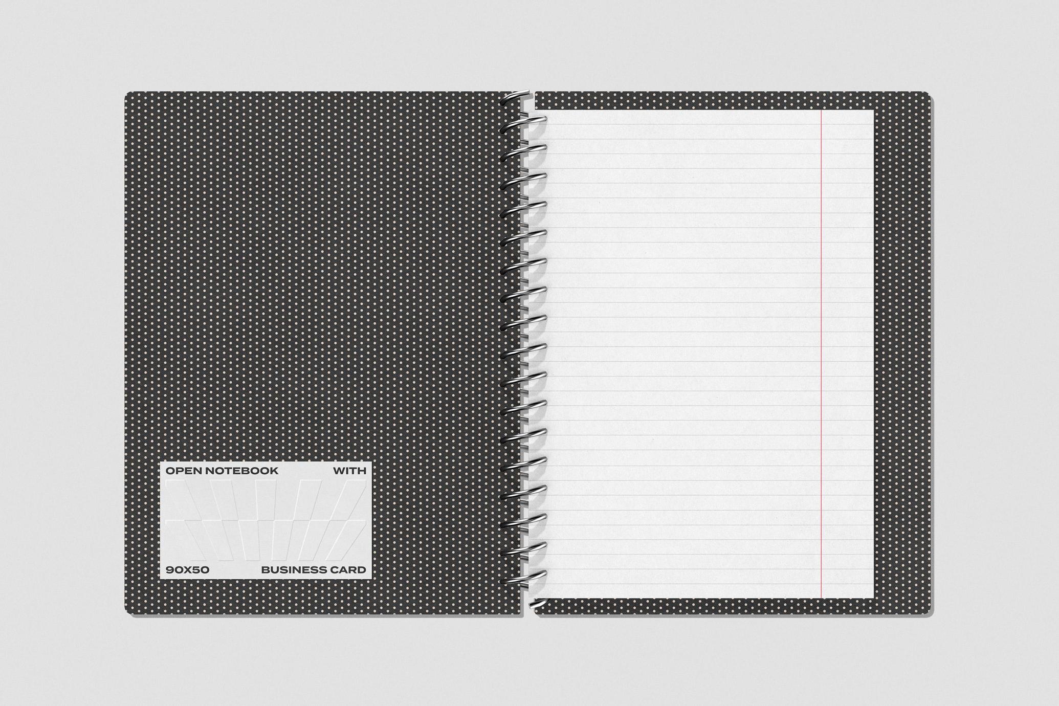 Spiral Notebook & Business Card Mockup