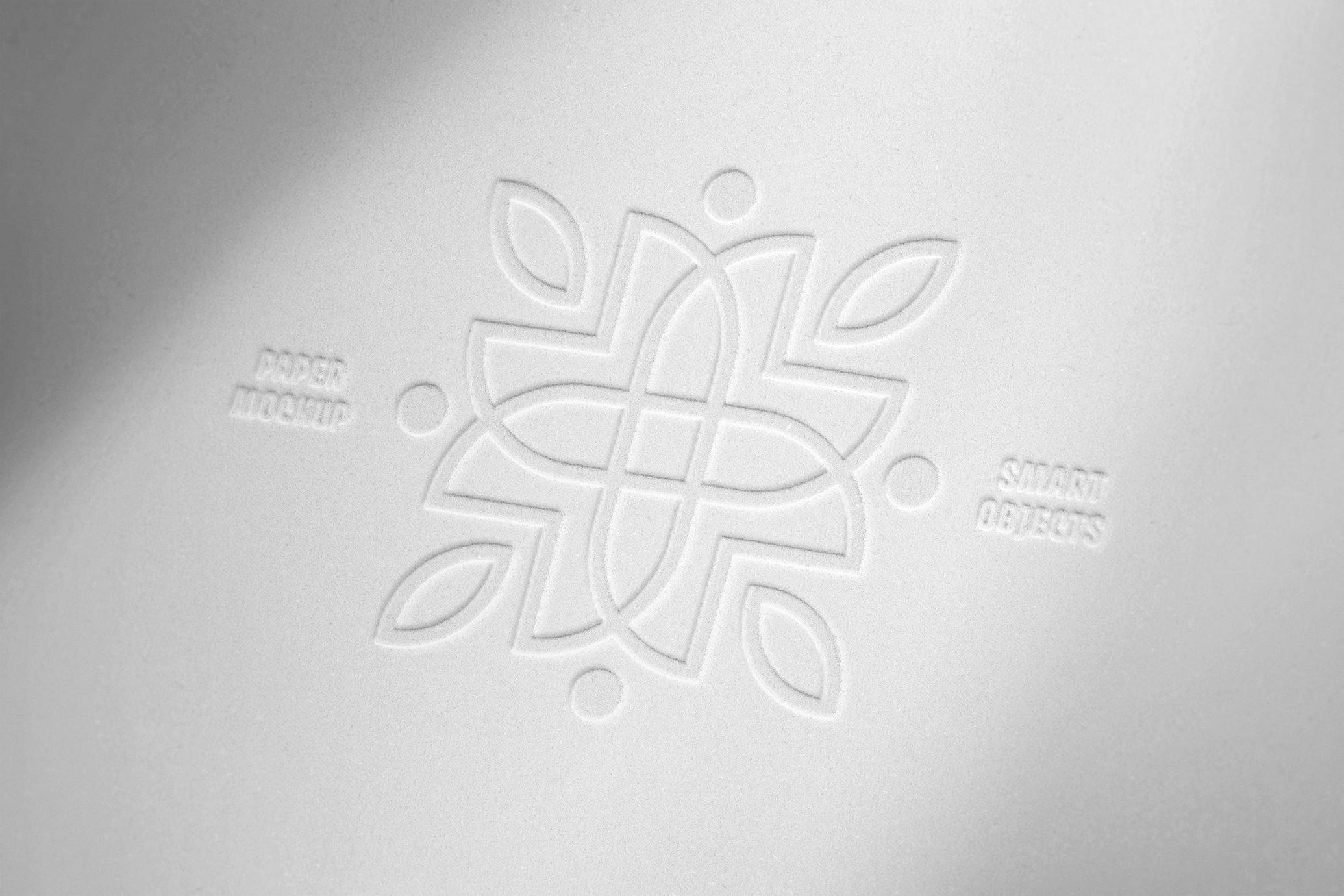 White Letterpress Paper Mockup