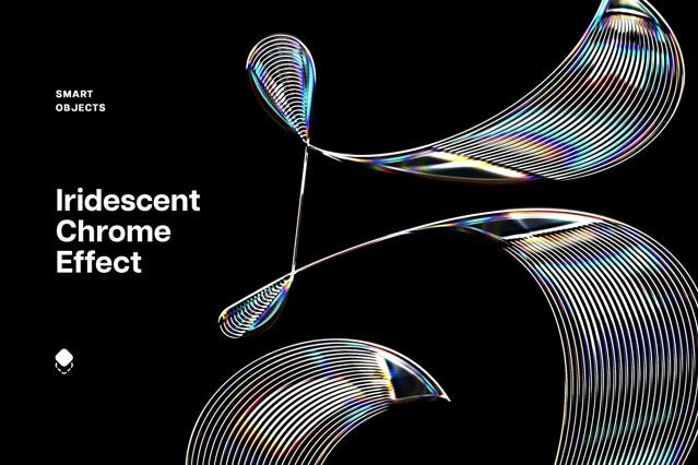 Iridescent Chrome Logo Effect