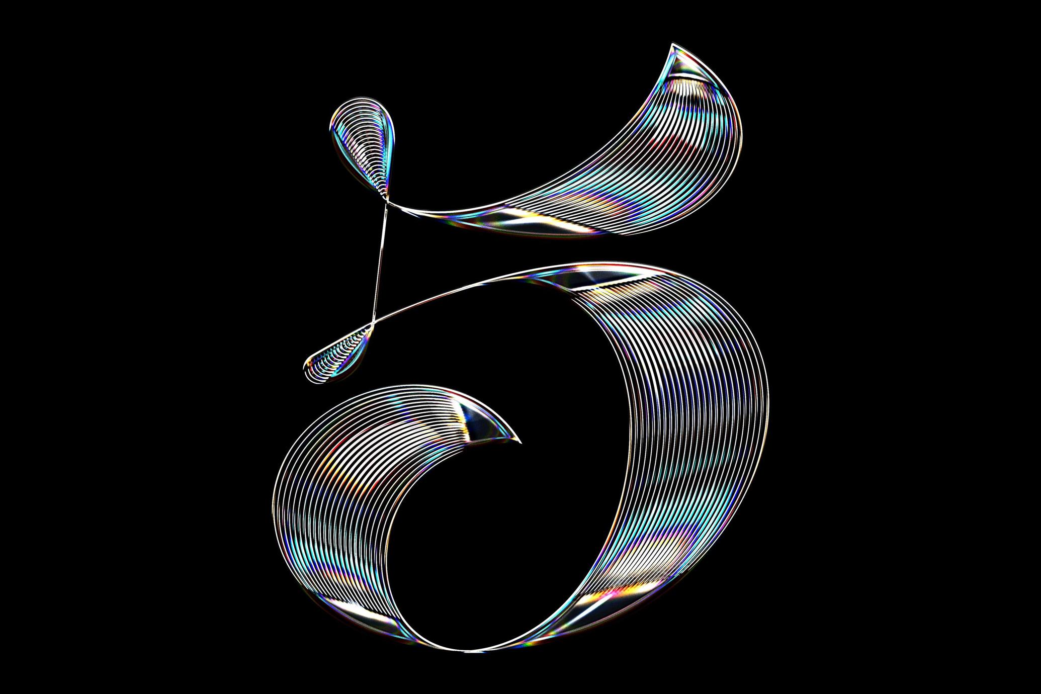 Iridescent Chrome Logo Effect
