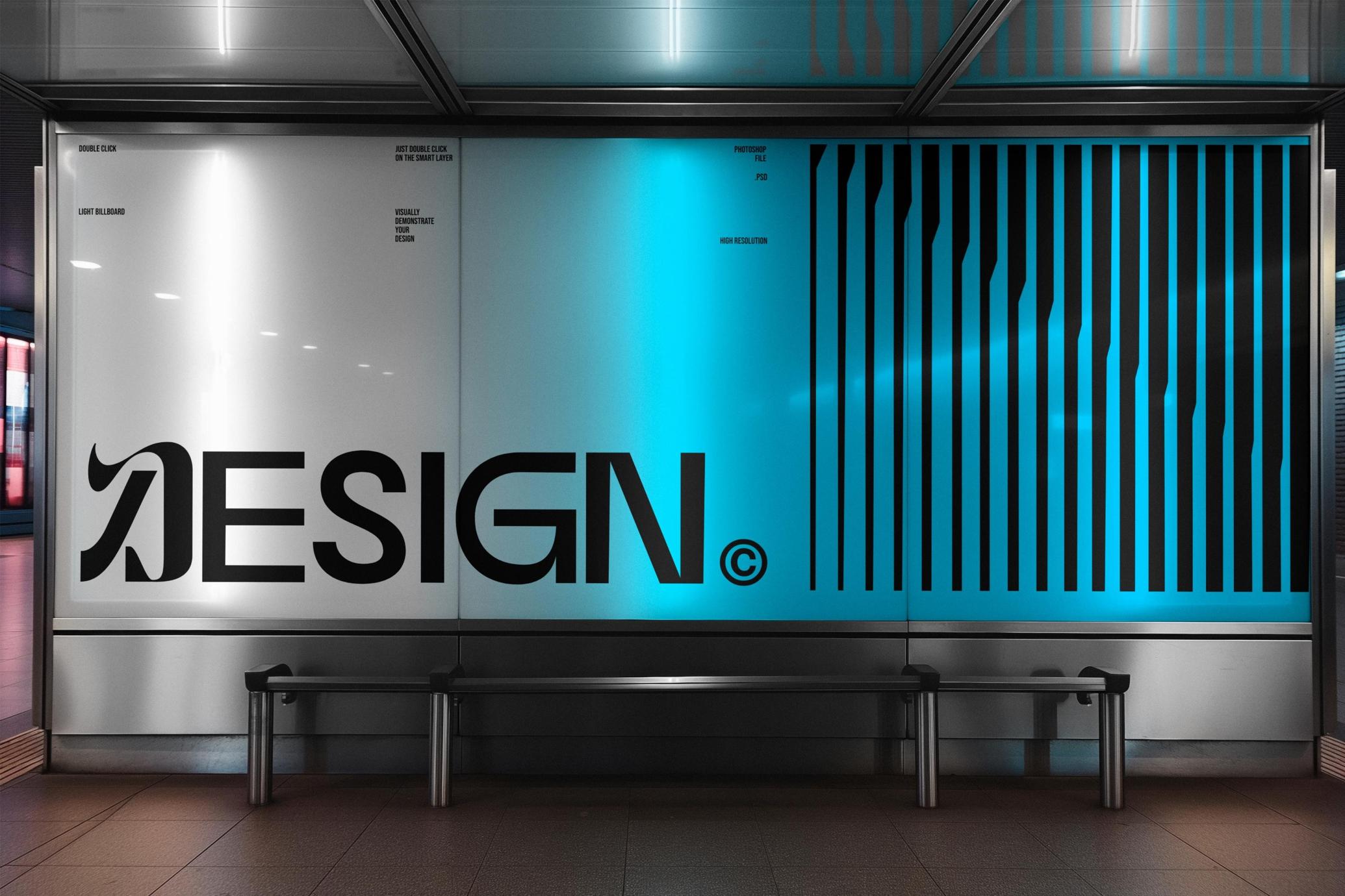 Subway Light Billboard Mockup