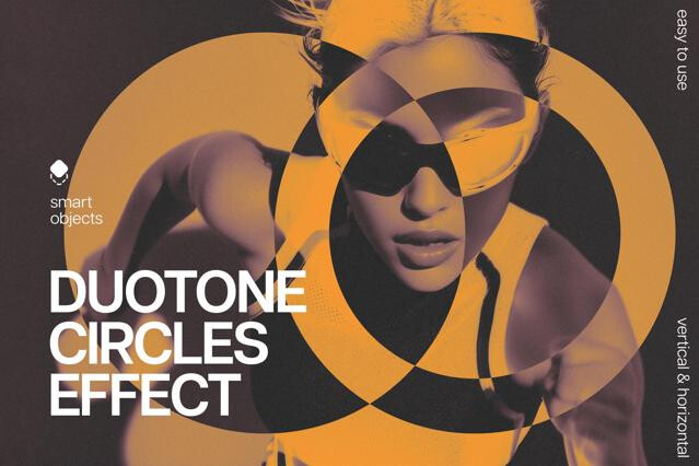 Duotone Circles Photo Effect