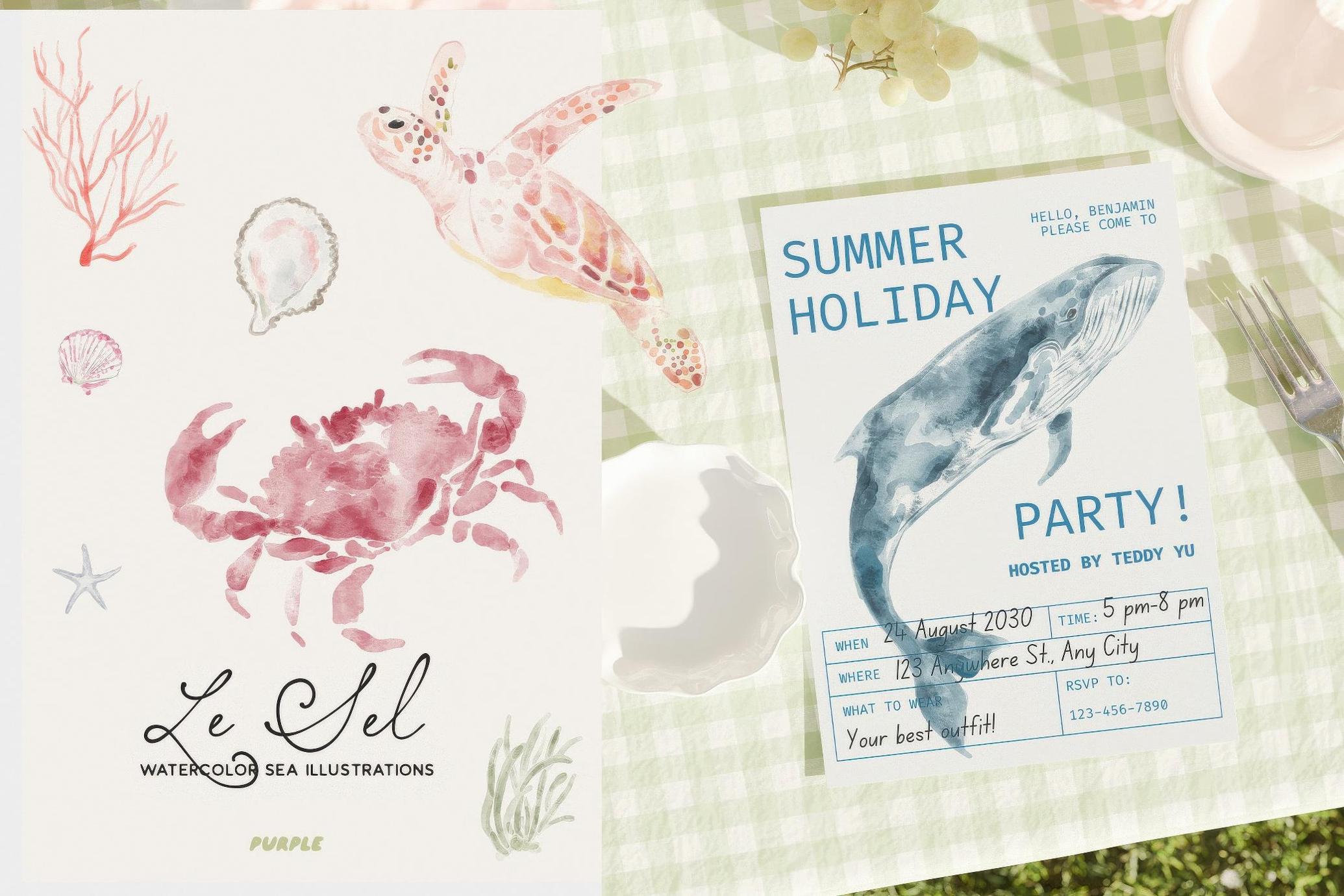 Le Sel: Watercolor Sea Illustrations
