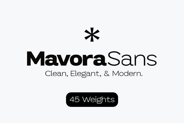 Mavora Sans Typeface - 45 Weights