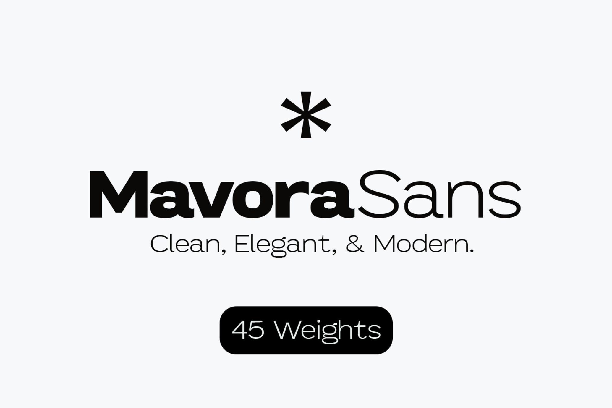 Mavora Sans Typeface - 45 Weights