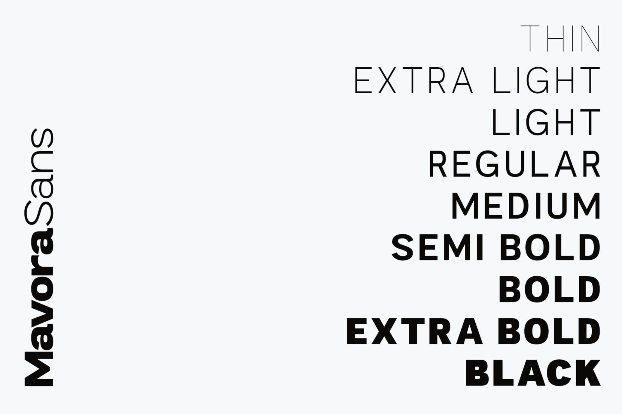 Mavora Sans Typeface - 45 Weights