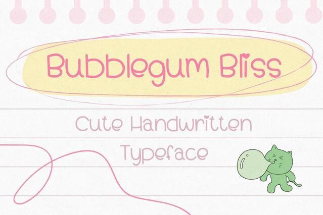 Bubblegum Bliss - Cute Handwritten Font