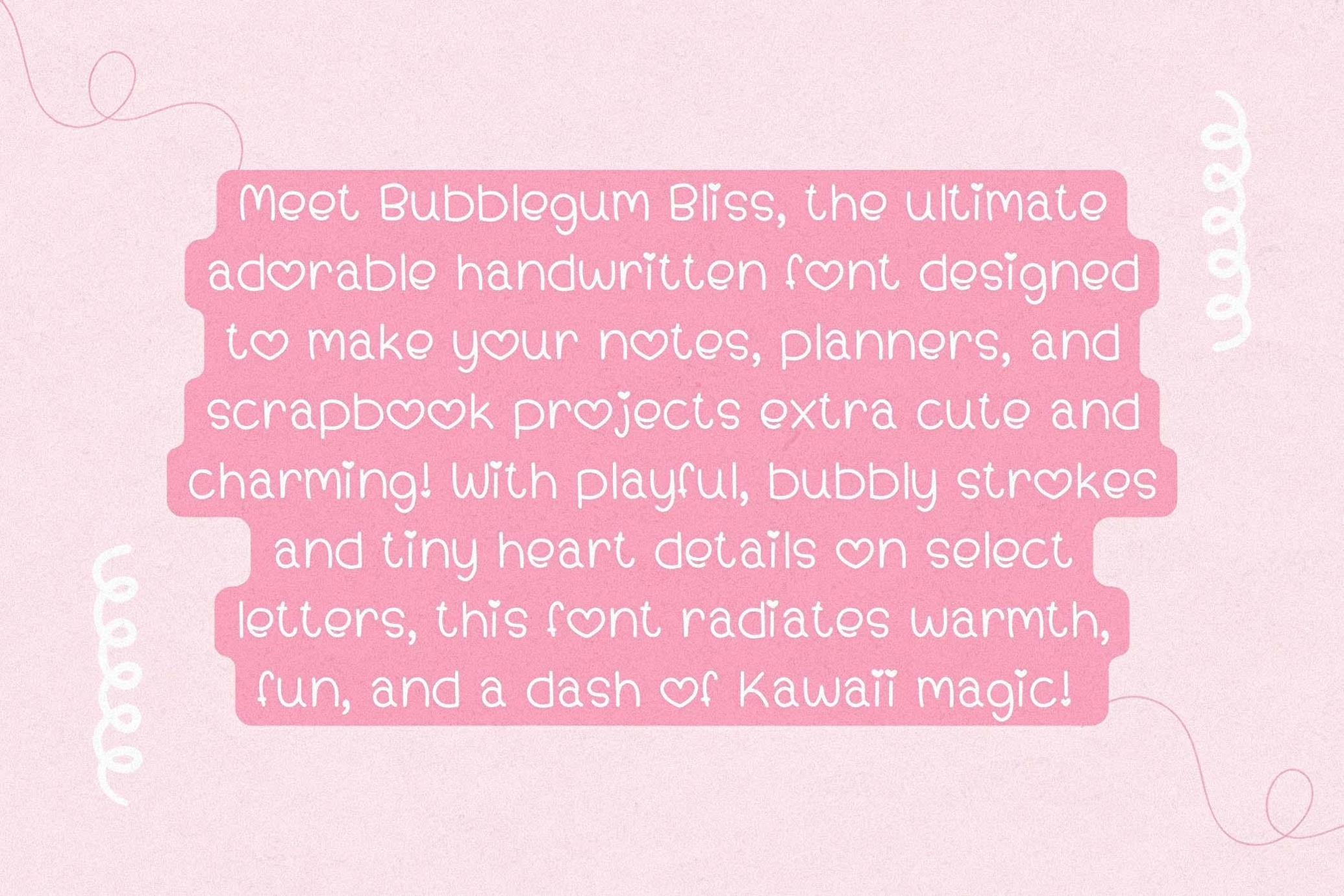 Bubblegum Bliss - Cute Handwritten Font