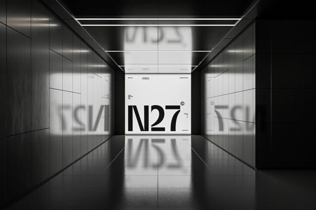 Futuristic Light Wall Mockup