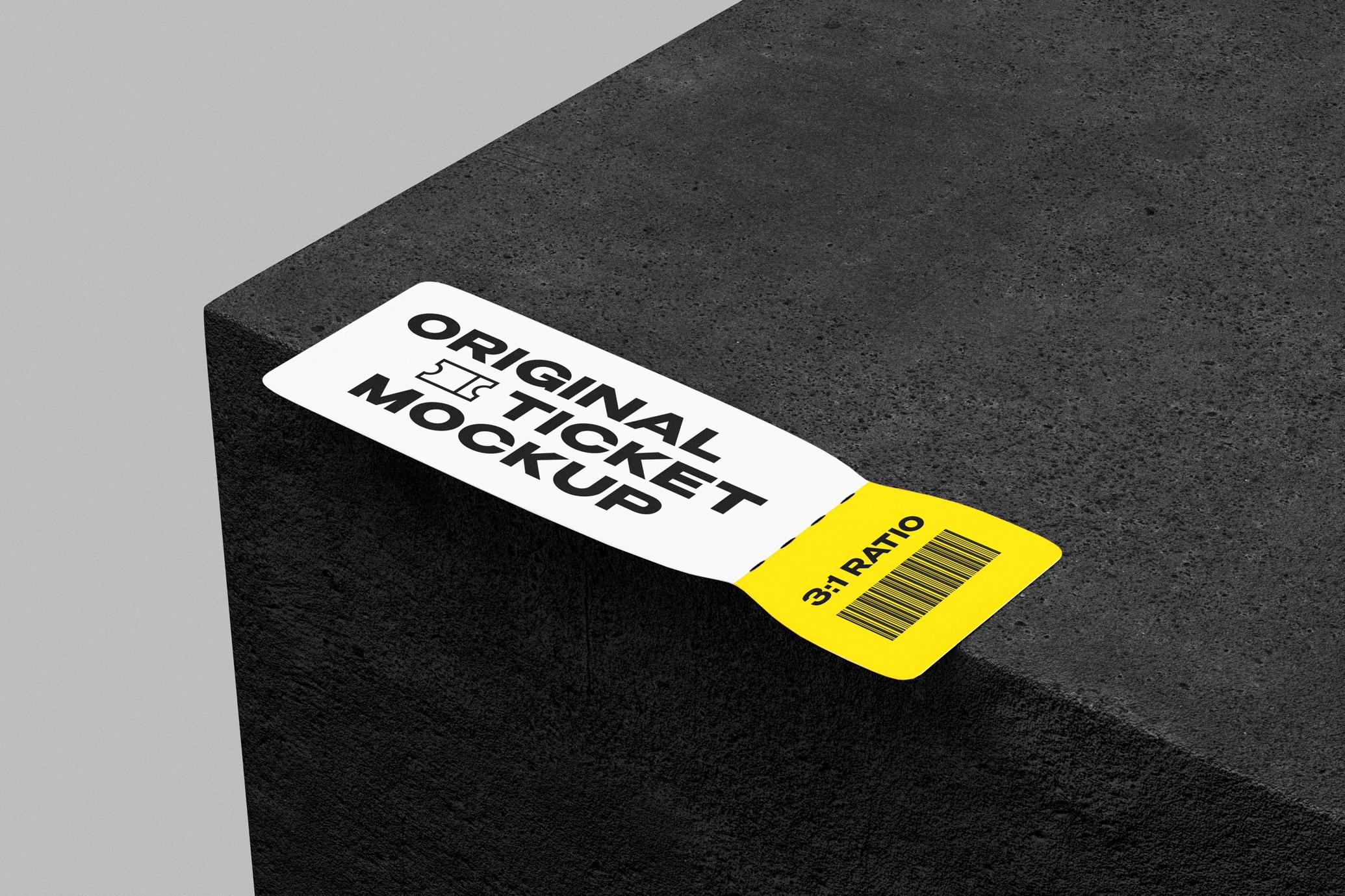 Minimalist 3:1 Ticket Mockup