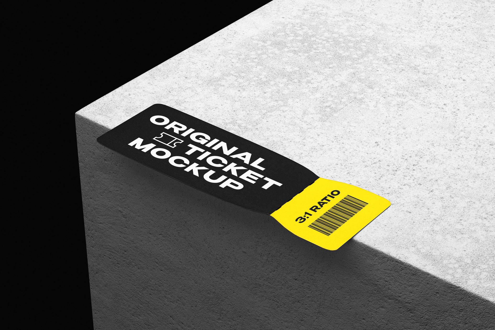Minimalist 3:1 Ticket Mockup