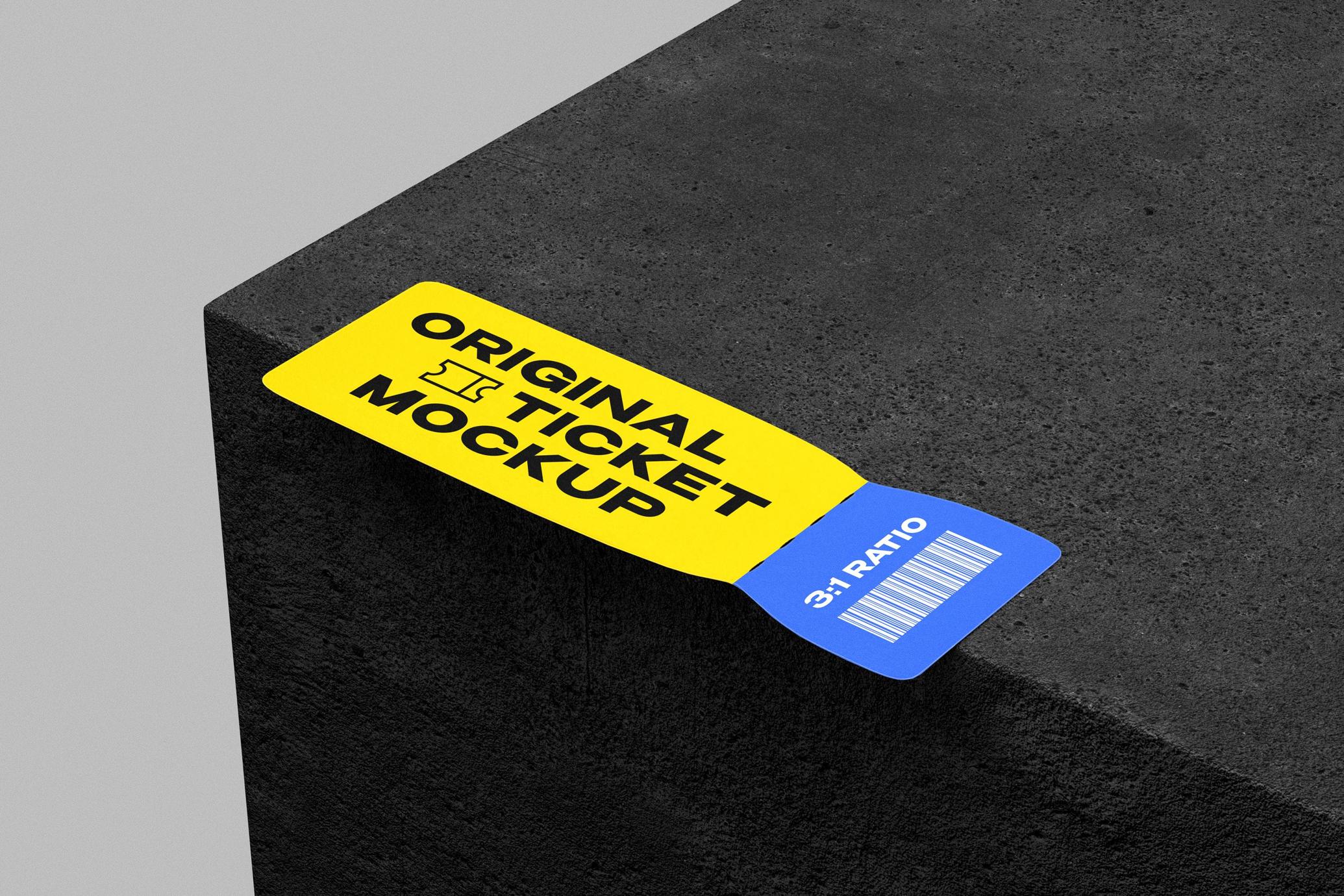 Minimalist 3:1 Ticket Mockup