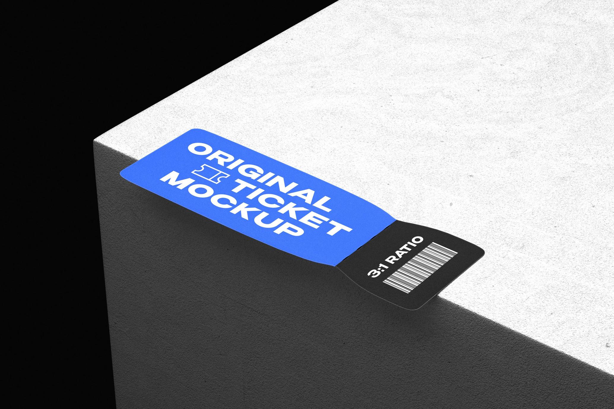 Minimalist 3:1 Ticket Mockup