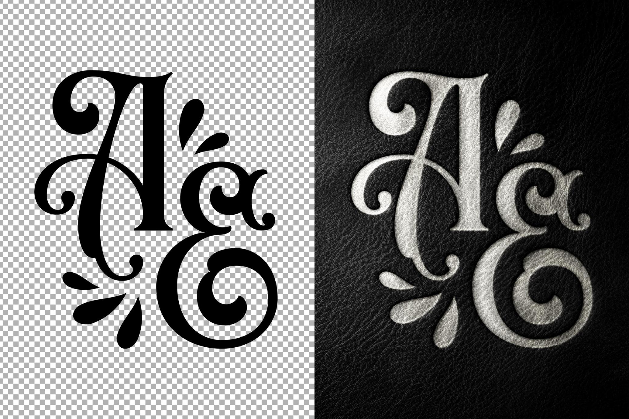 Black Elegant Leather Foiling Mockup