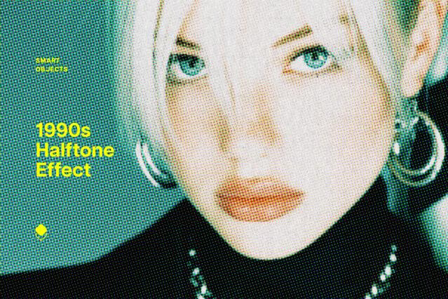 1990s Halftone Photo Effect