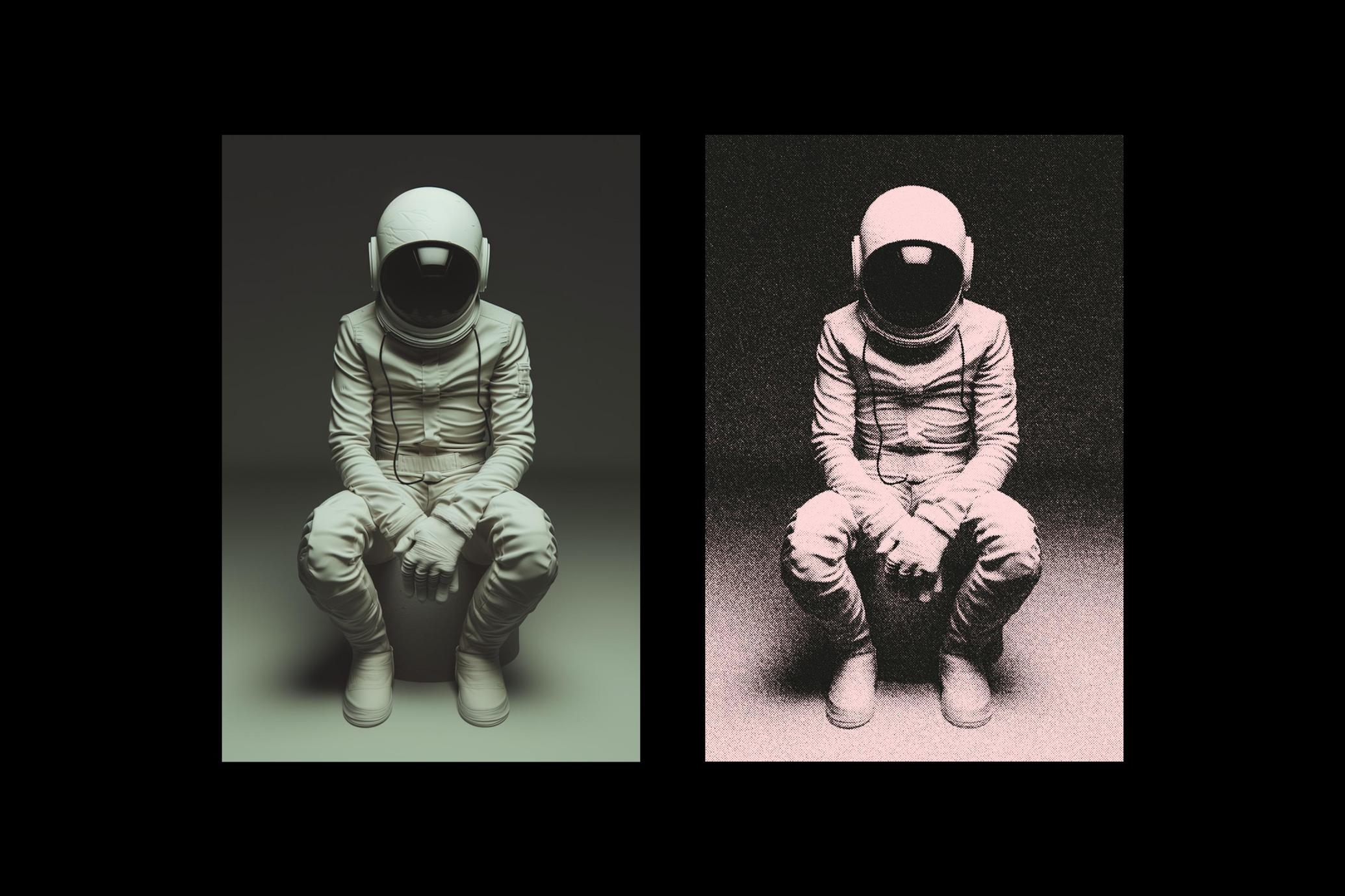 Vertical Grain Risograph Photo Effect