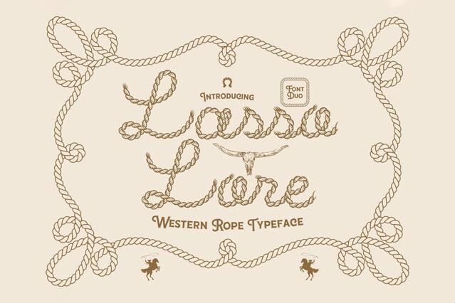 Lasso Lore - Western Rope Font Duo