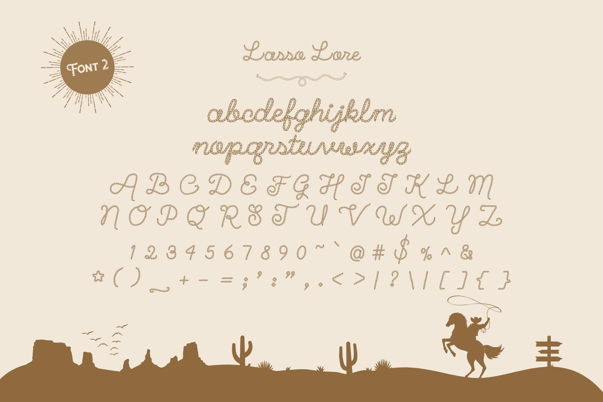 Lasso Lore - Western Rope Font Duo