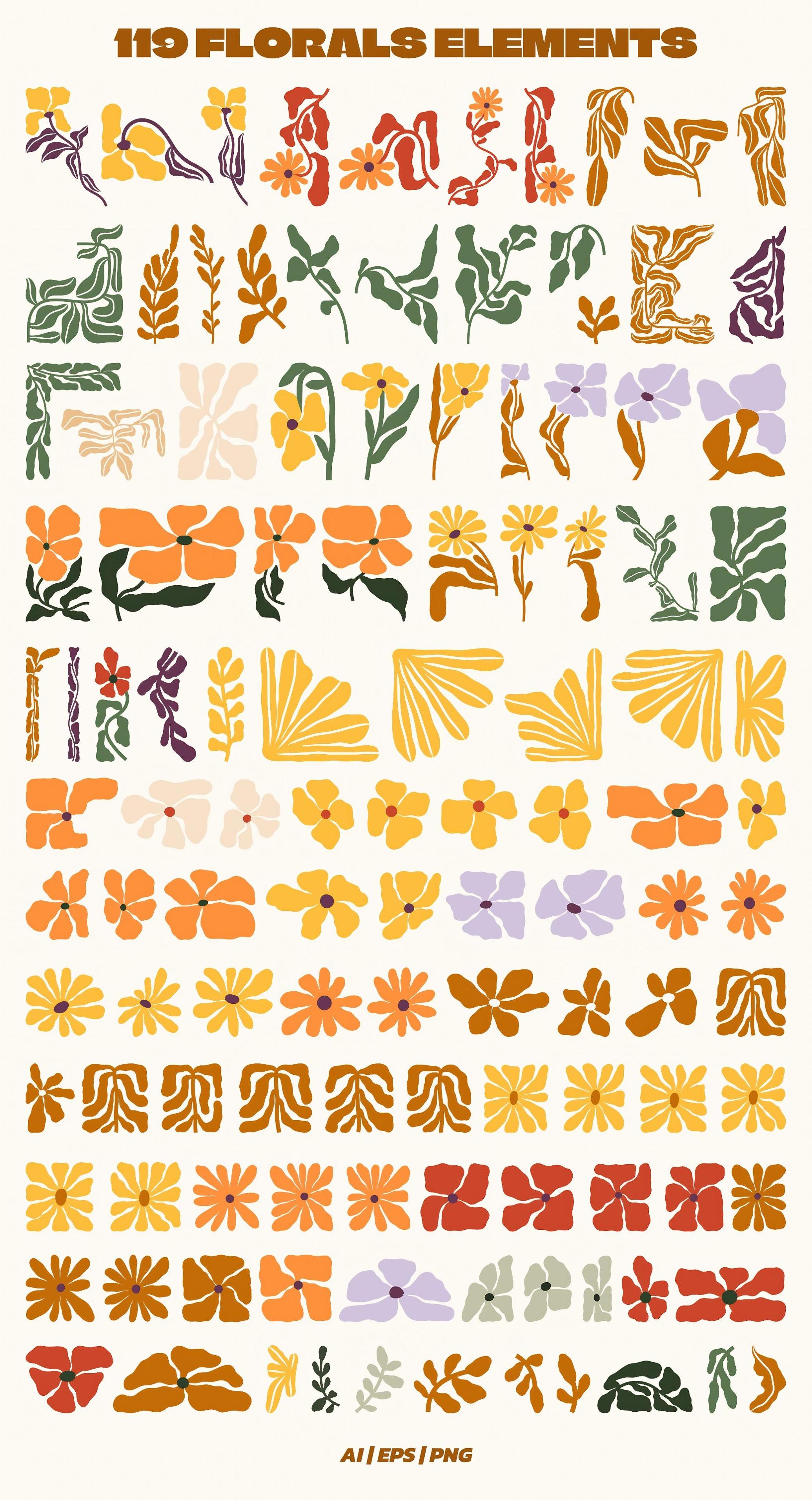 Neutral Flowers Vector Print Creator