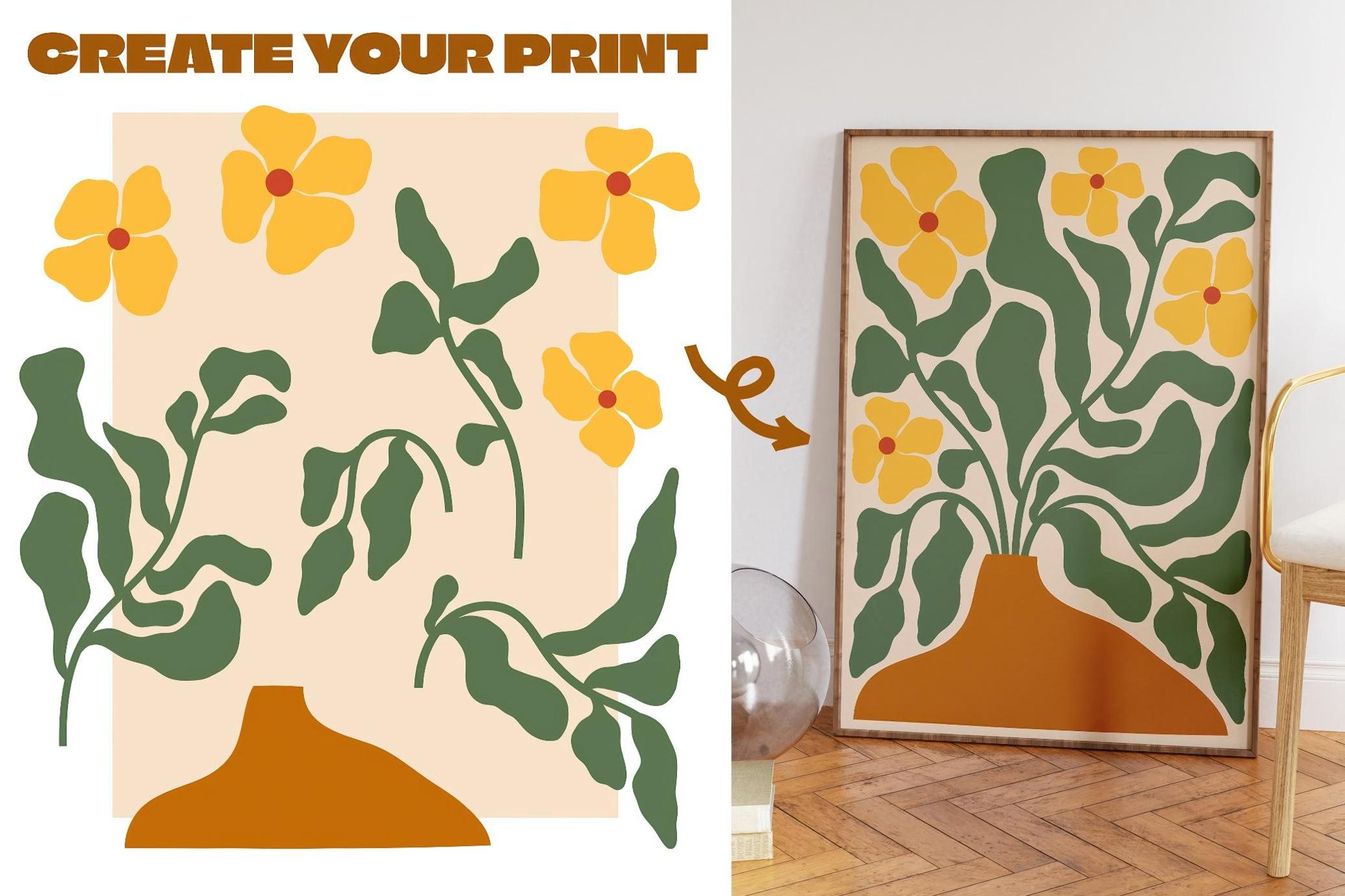 Neutral Flowers Vector Print Creator
