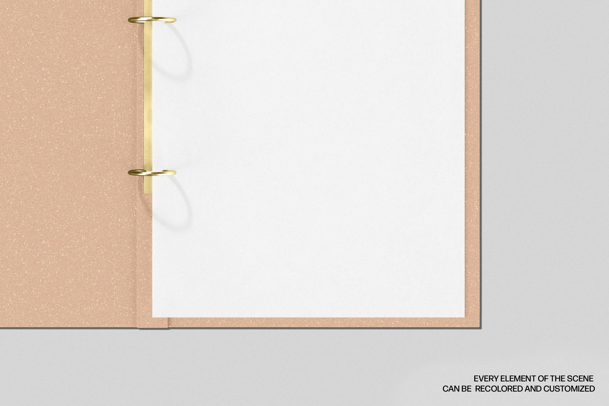 Open Notebook & Business Card Mockup