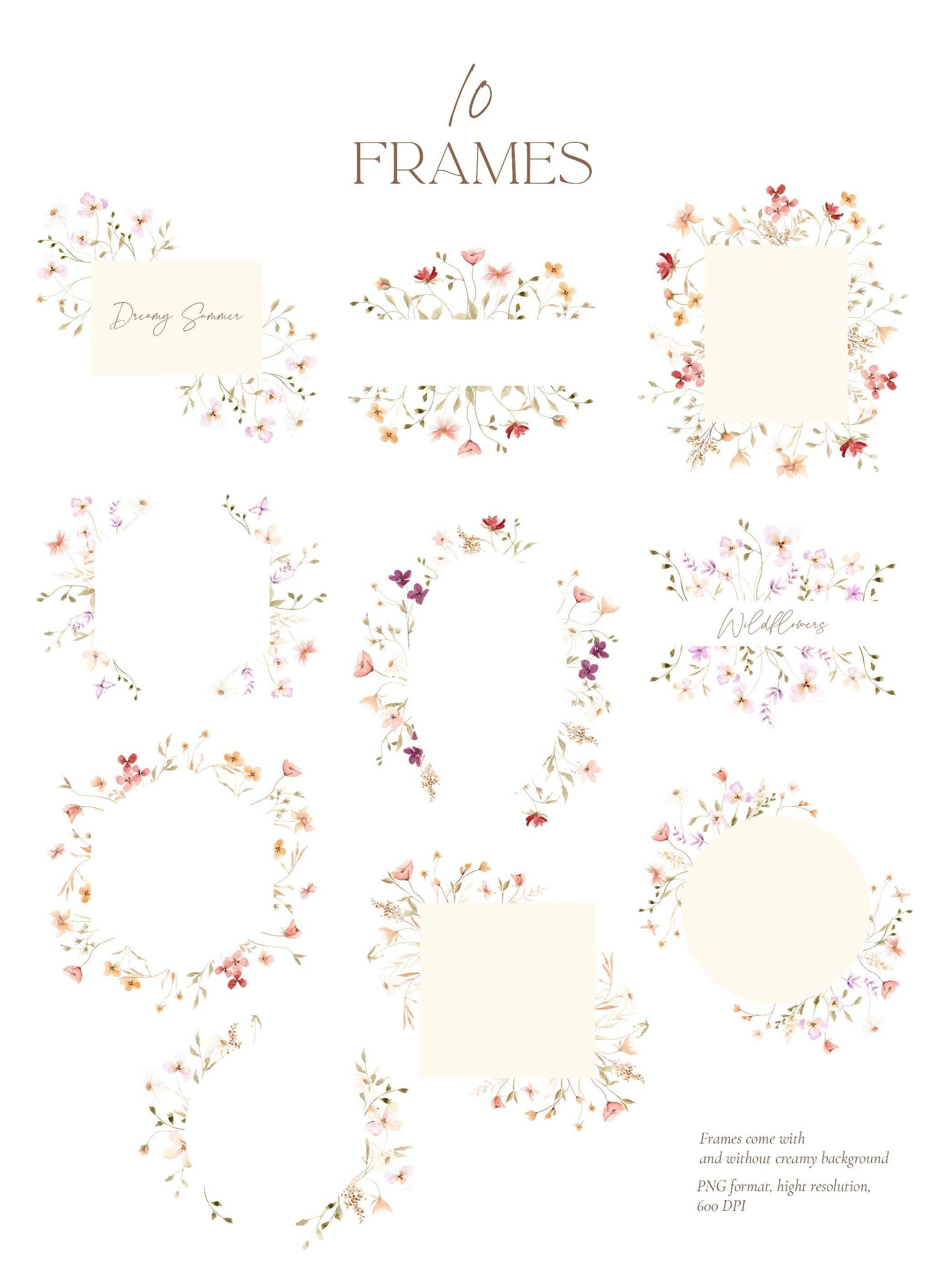 Watercolor Summer Wildflowers
