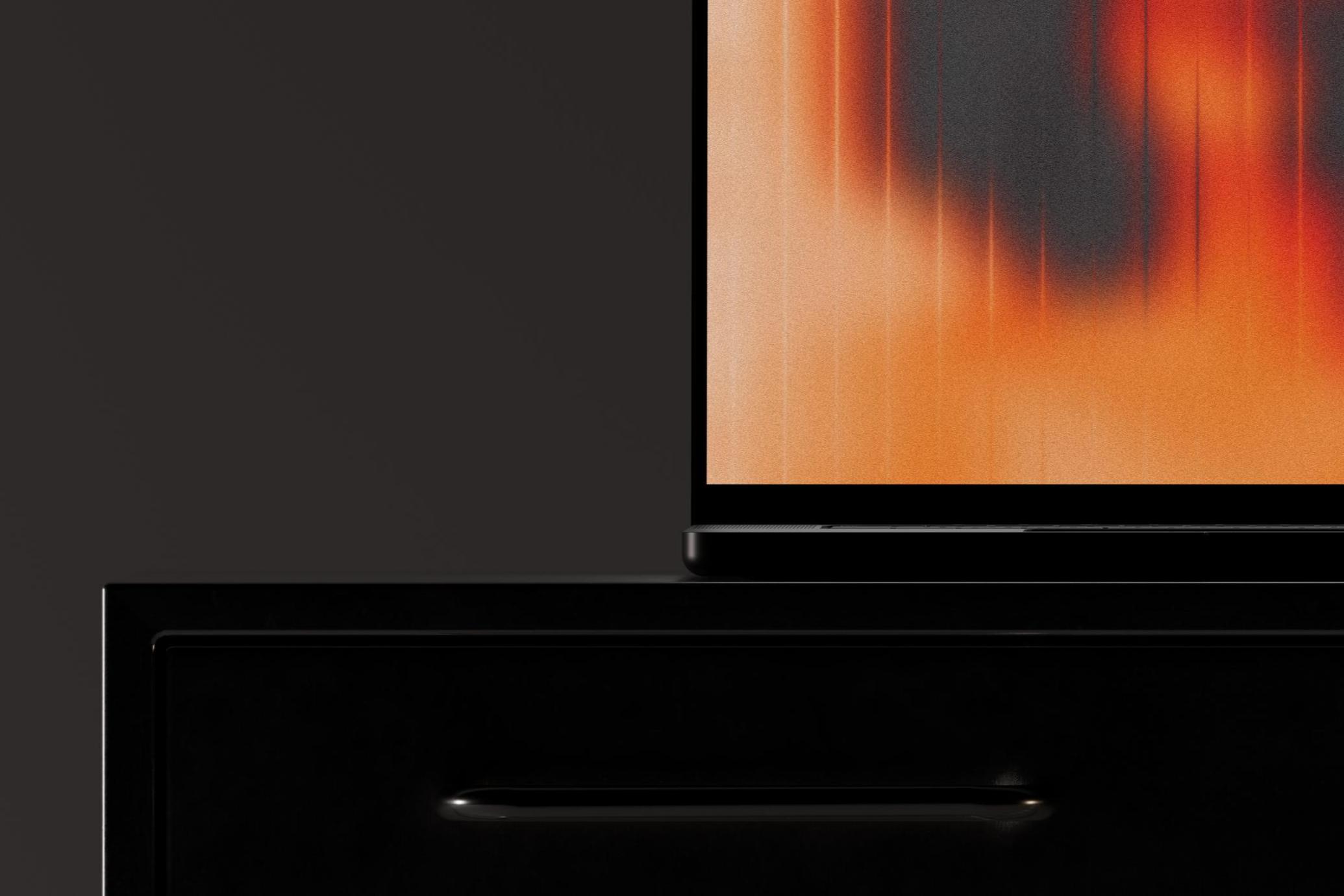 Macbook Mockup on Metal Cabinet