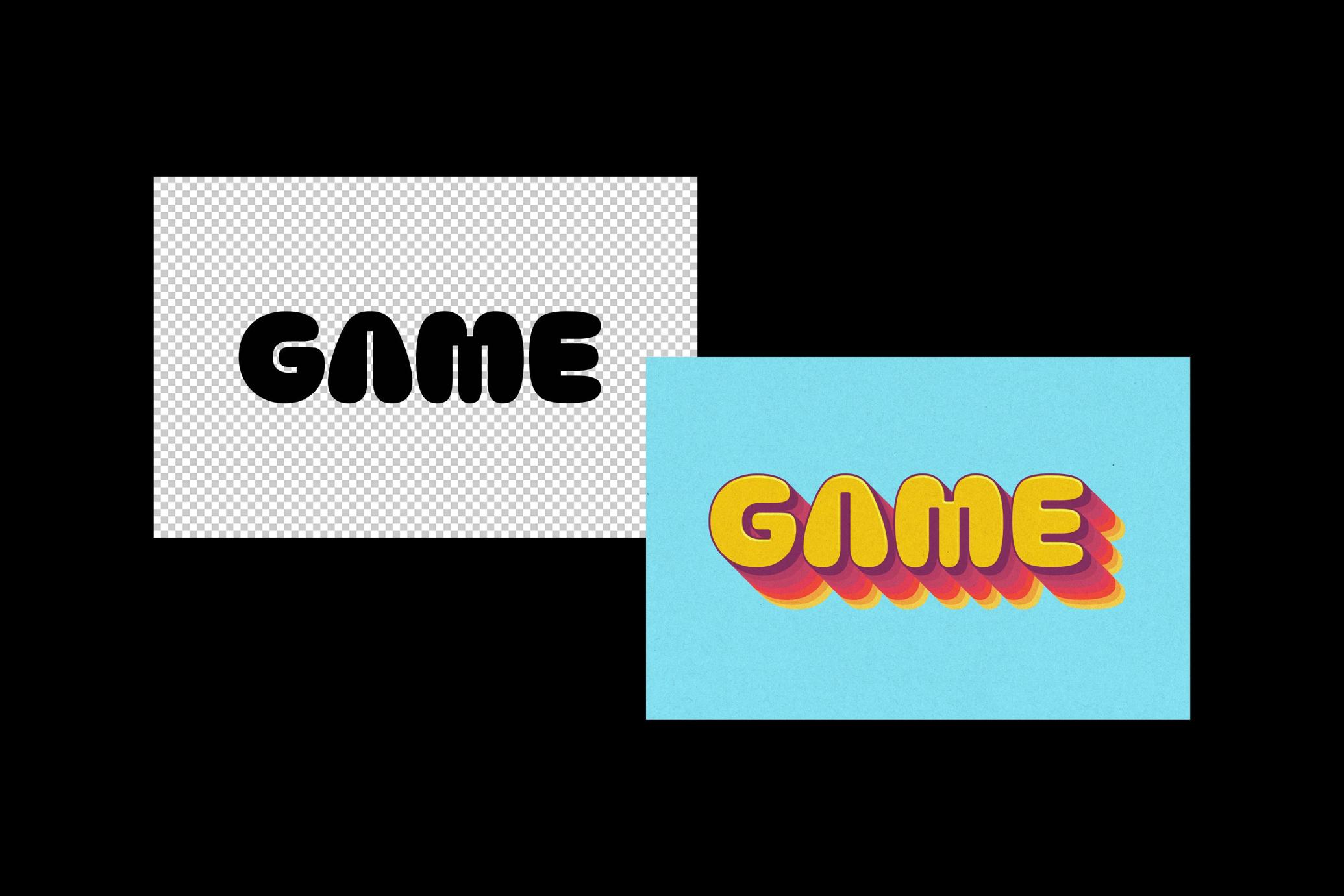Volume Game Text Effect