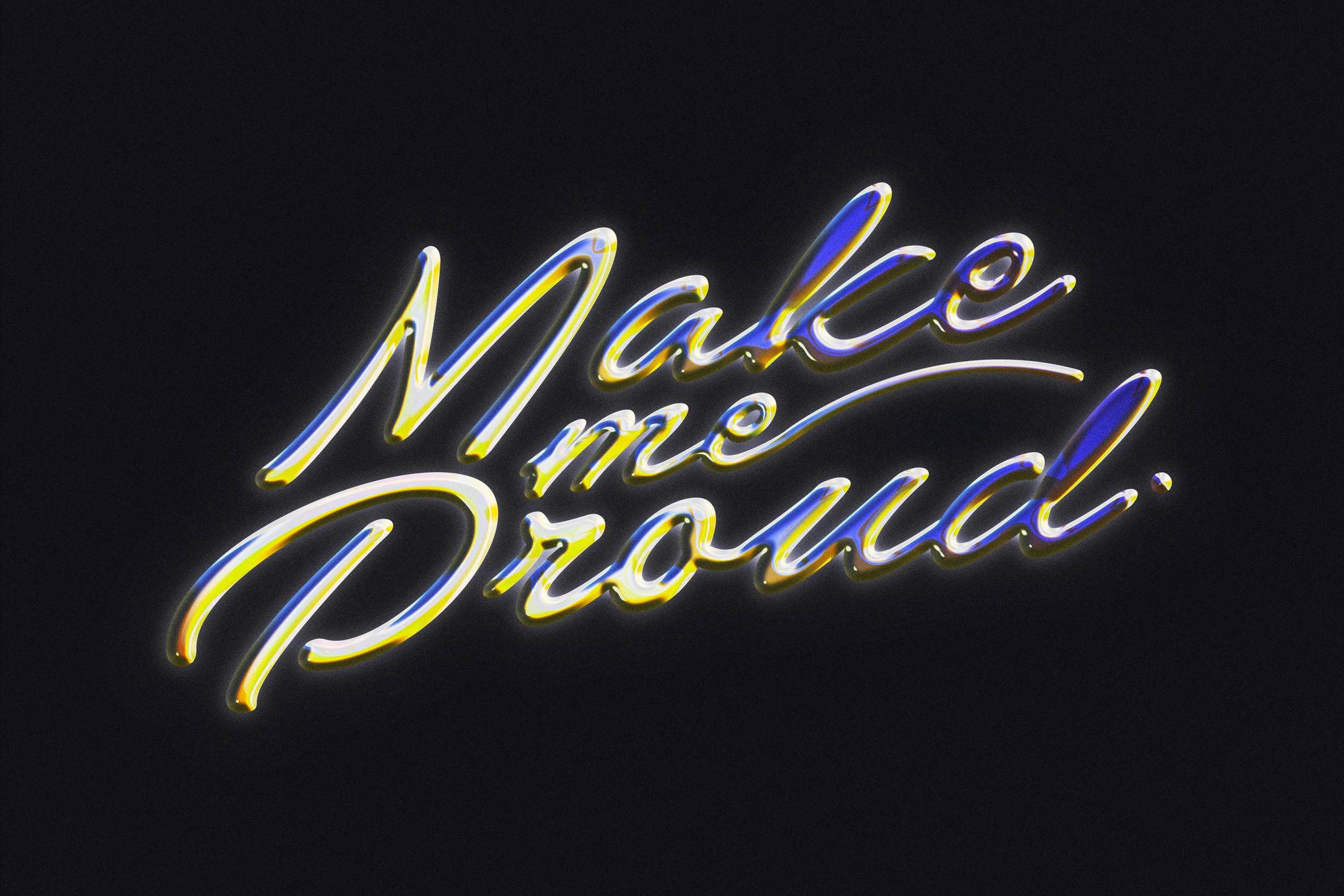 Retro Chrome Text & Logo Effect